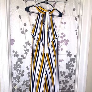 Stripped halter jumpsuit